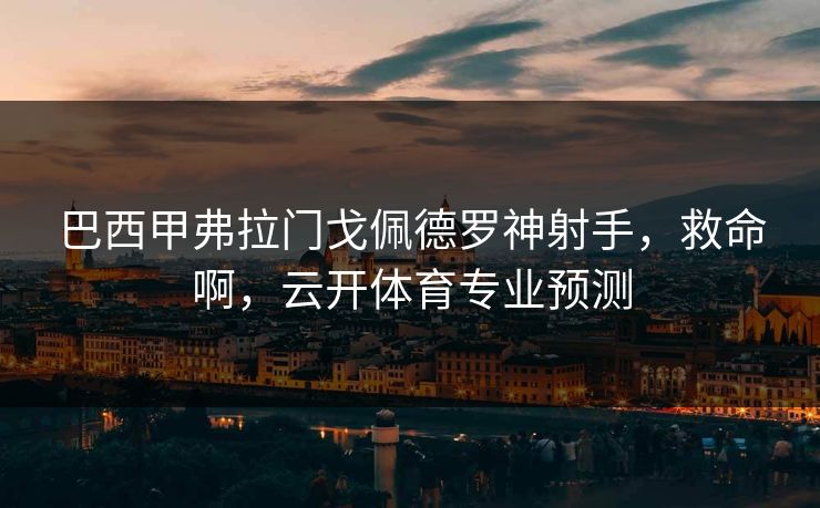 巴西甲弗拉门戈佩德罗神射手，救命啊，云开体育专业预测