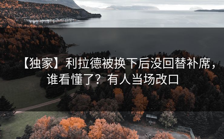 【独家】利拉德被换下后没回替补席，谁看懂了？有人当场改口